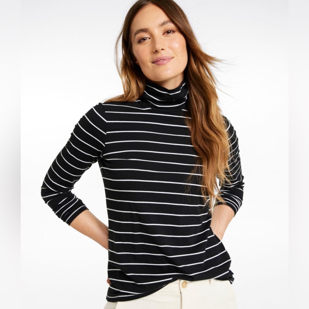 Black and White Striped Turtleneck
